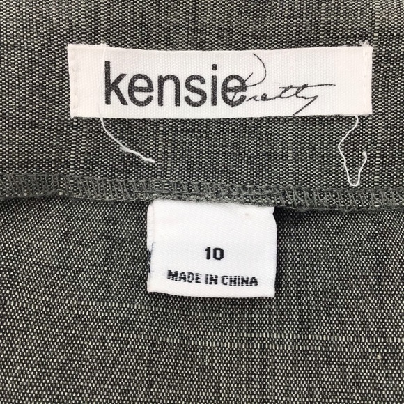 kensie Green Mini Skirt with Button Accents, 10 - Picture 10 of 12